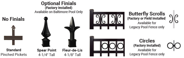 ALUMINUM POOL FENCE DECORATIVE ACCESSORIES